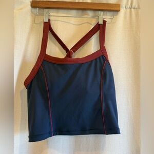Navy and Burgundy Lululemon Strappy Tank 
B/C cup size 8